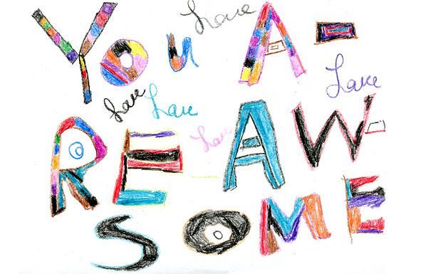 Colorful text art: 