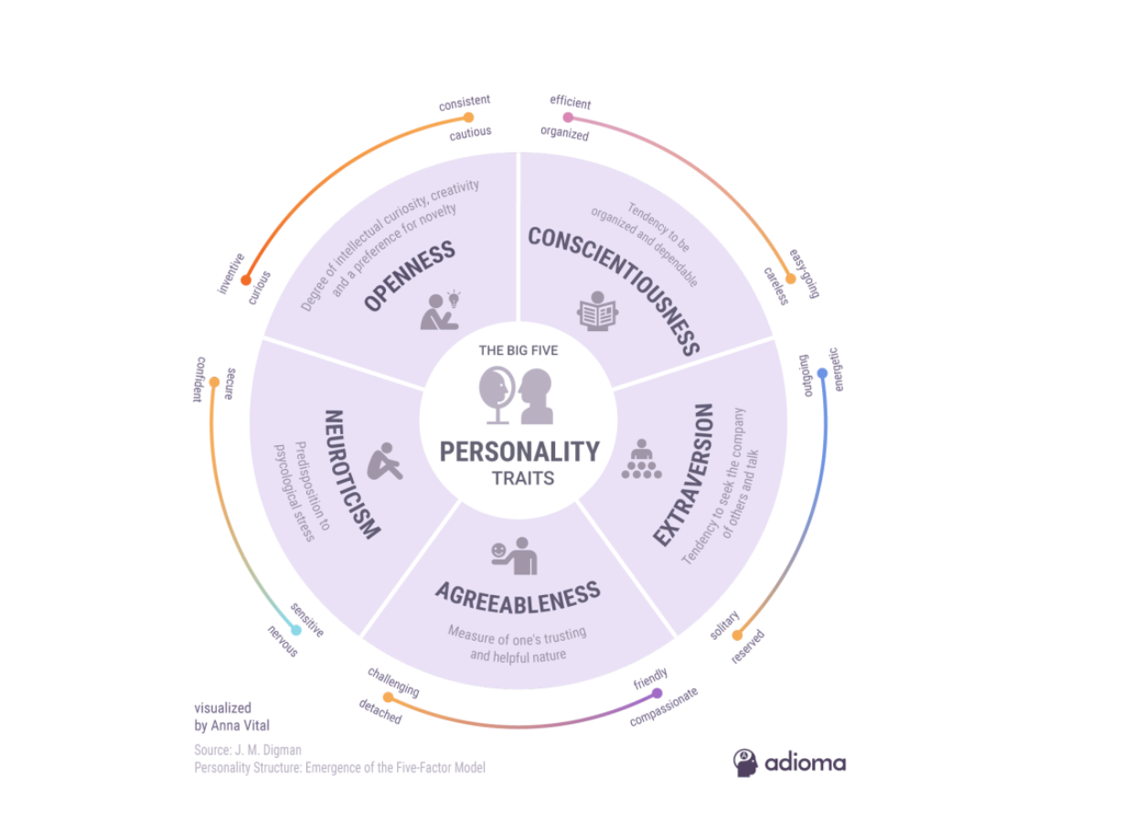 Practical Responsive Introverted Strong minded Mellow Open Conscientious Extraverted Agreeable Nervous Penkin Consulting Anagram