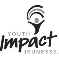 Logo for Youth Impact Jeunesse: Figure with outstretched arms under a series of arcs, the word “Impact” prominent.