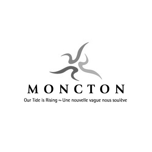 Moncton logo: abstract wave design above the city name, with tagline