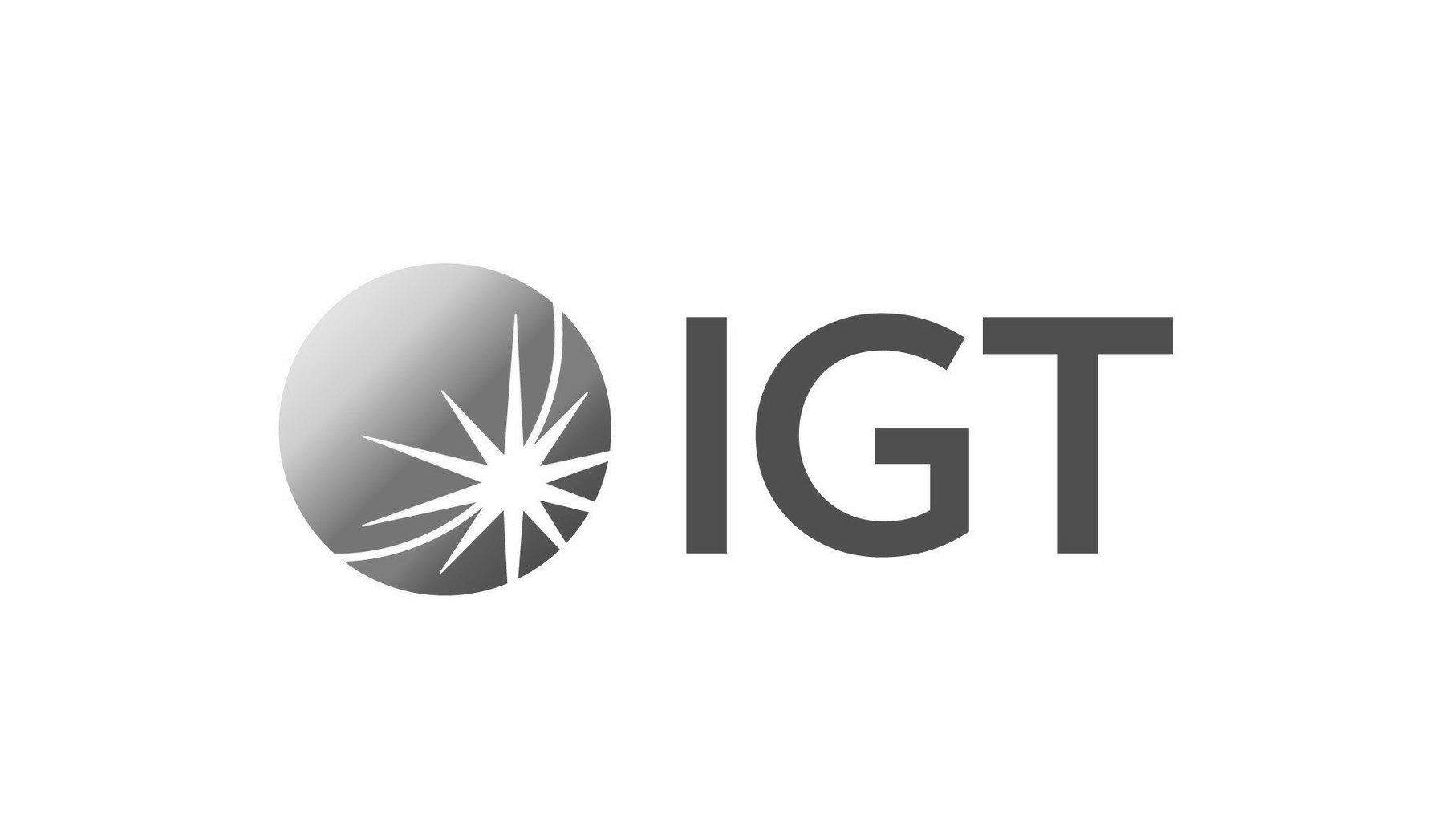 Logo of IGT with a gray sphere and radiating lines beside the letters
