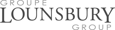 Logo for Groupe Lounsbury, featuring the name in a dark gray font.