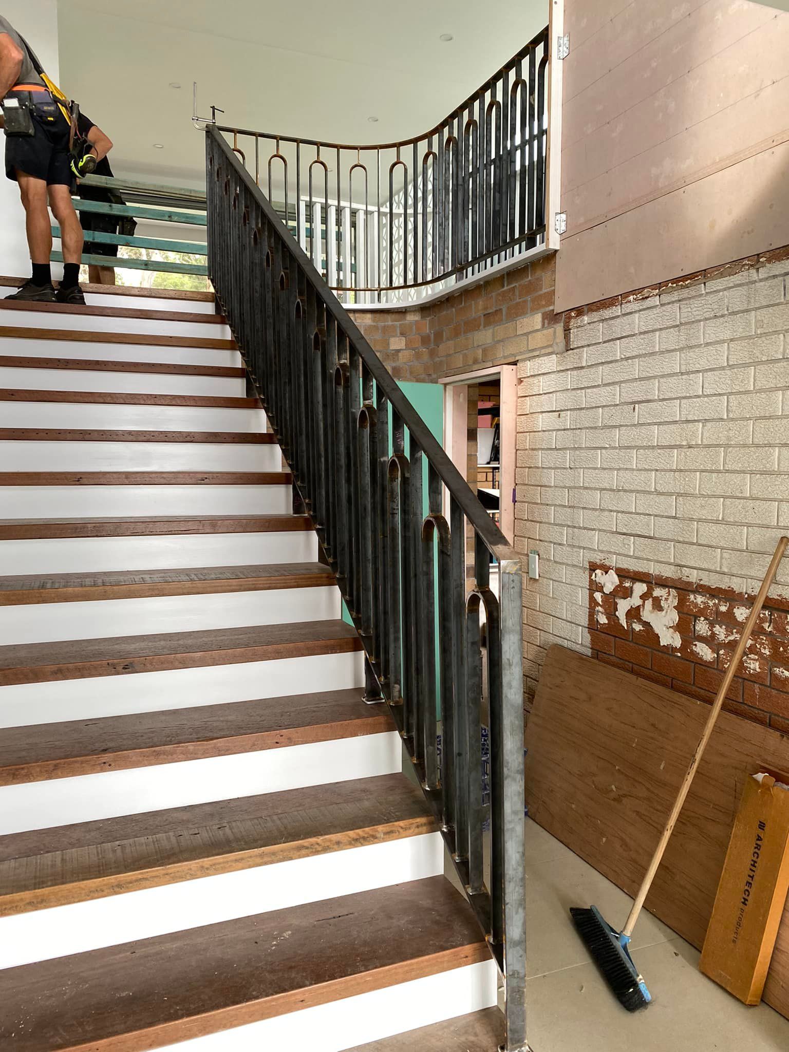 Close-Up View Of Metal Stair Railings — BM Steel Fabrication In Forster, NSW