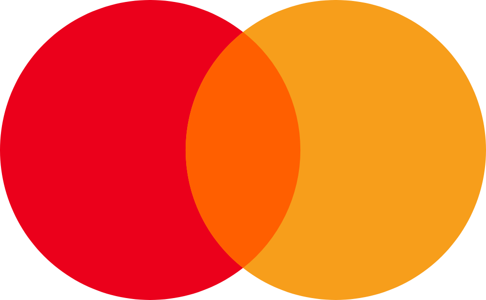 The Mastercard logo, consisting of two overlapping red and yellow circles on a white background.