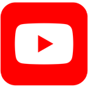 A red square with a white youtube logo and a play button.