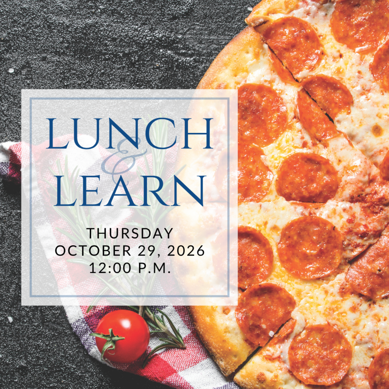 a plate of sandwiches on a table with the words lunch & learn on it