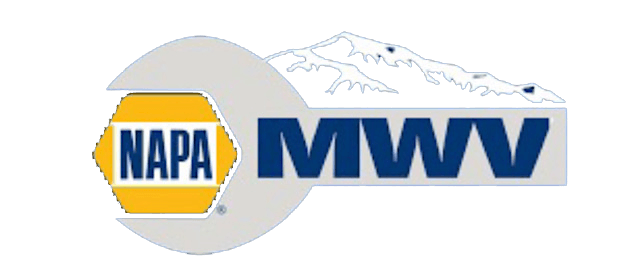 Logo for NAPA MWV featuring the NAPA hexagon emblem inside a wrench shape with a mountain silhouette above the text MWV.