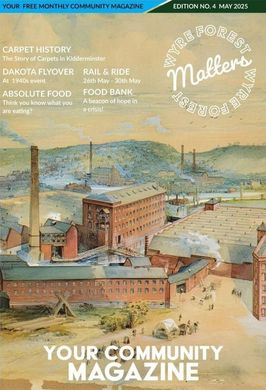 Cover for issue 4 of Wyre Forest Matters Magazine, featuring artwork of local industry in Kidderminster.