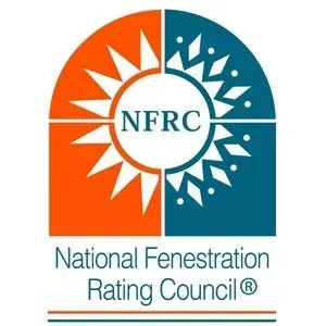 NFRC logo with orange and blue arch around white center, National Fenestration Rating Council text