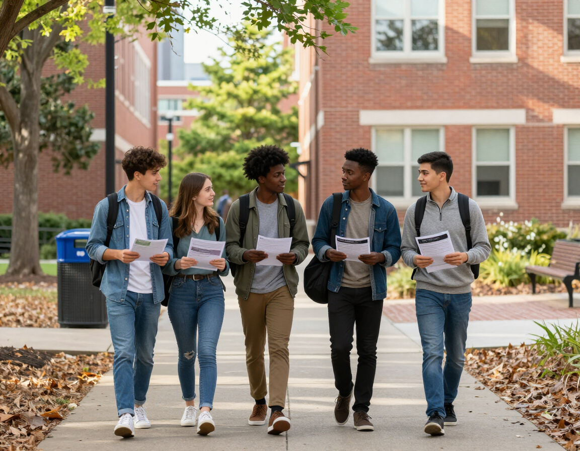 Students on a college campus