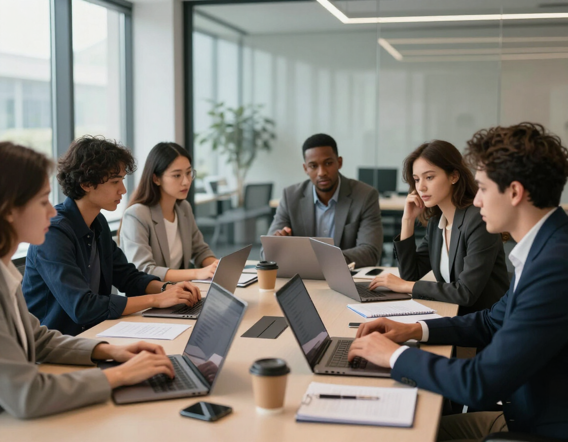 Marketing team collaborating