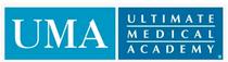 UMA logo with white letters on a blue background, reading Ultimate Medical Academy