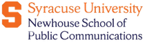 Syracuse University Newhouse School of Public Communications logo with orange “S” and text on white background