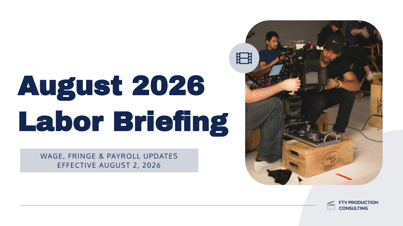 August 2026 Labor Briefing slide with title text and a photo of workers in a workshop