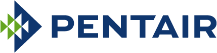 Pentair logo with blue wordmark and green-and-blue diamond icon on white background