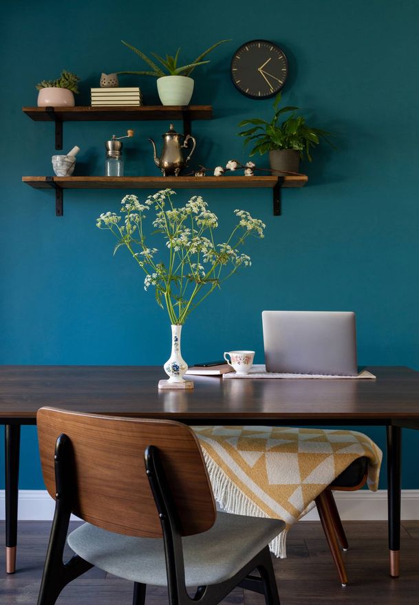 Kitchen table with a vintage vase of flowers | Lavington, NSW | John Stokes Painting Contractor