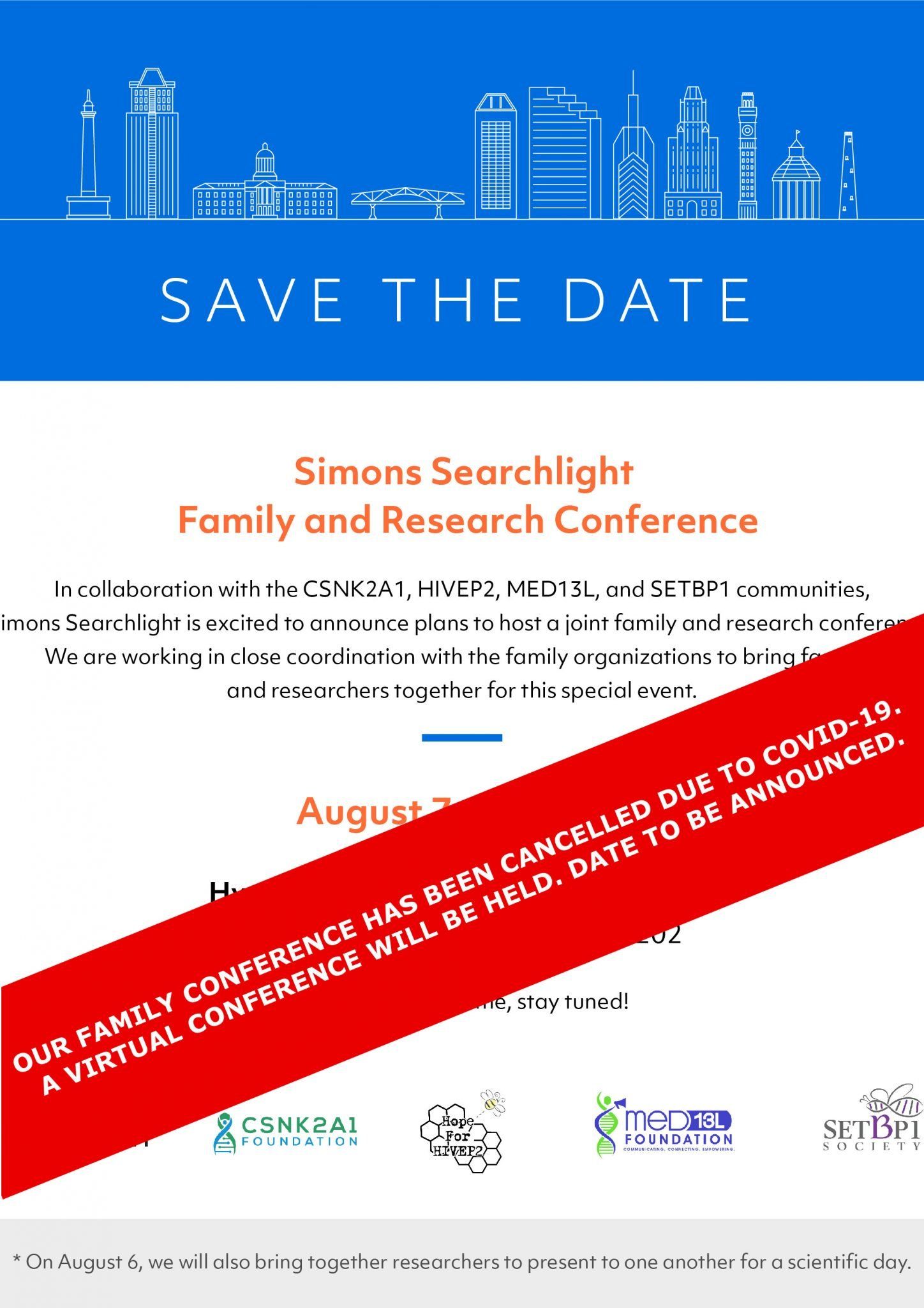 2020 Family Conference cancellation