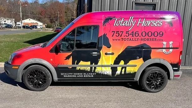 Red van with 