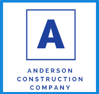 Anderson Construction Company logo with blue “A” in a white square