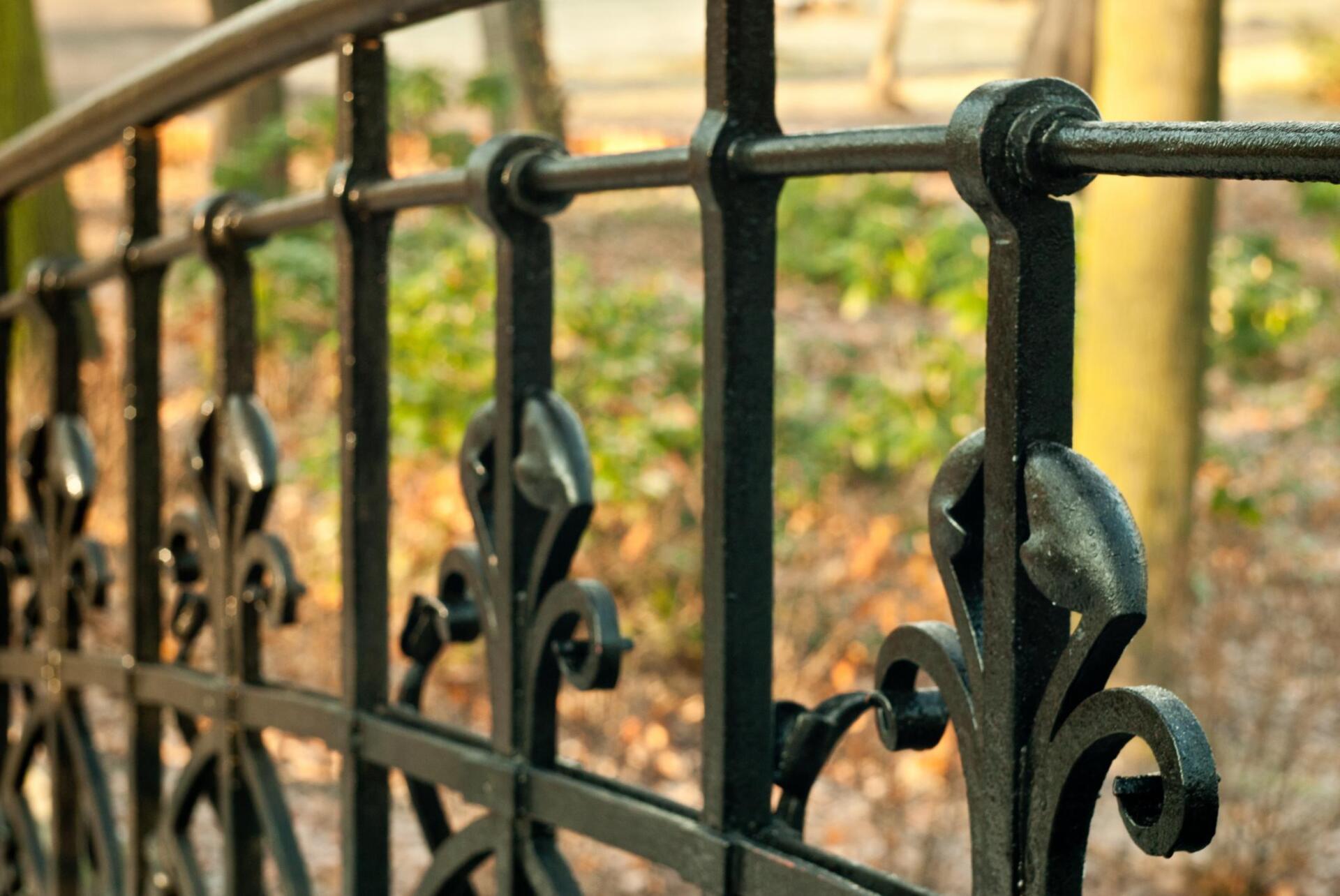 wrought iron gate painted black