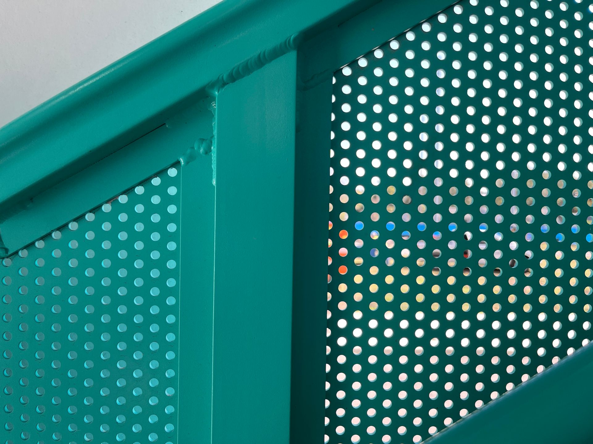 powder coating on stair railing commercial