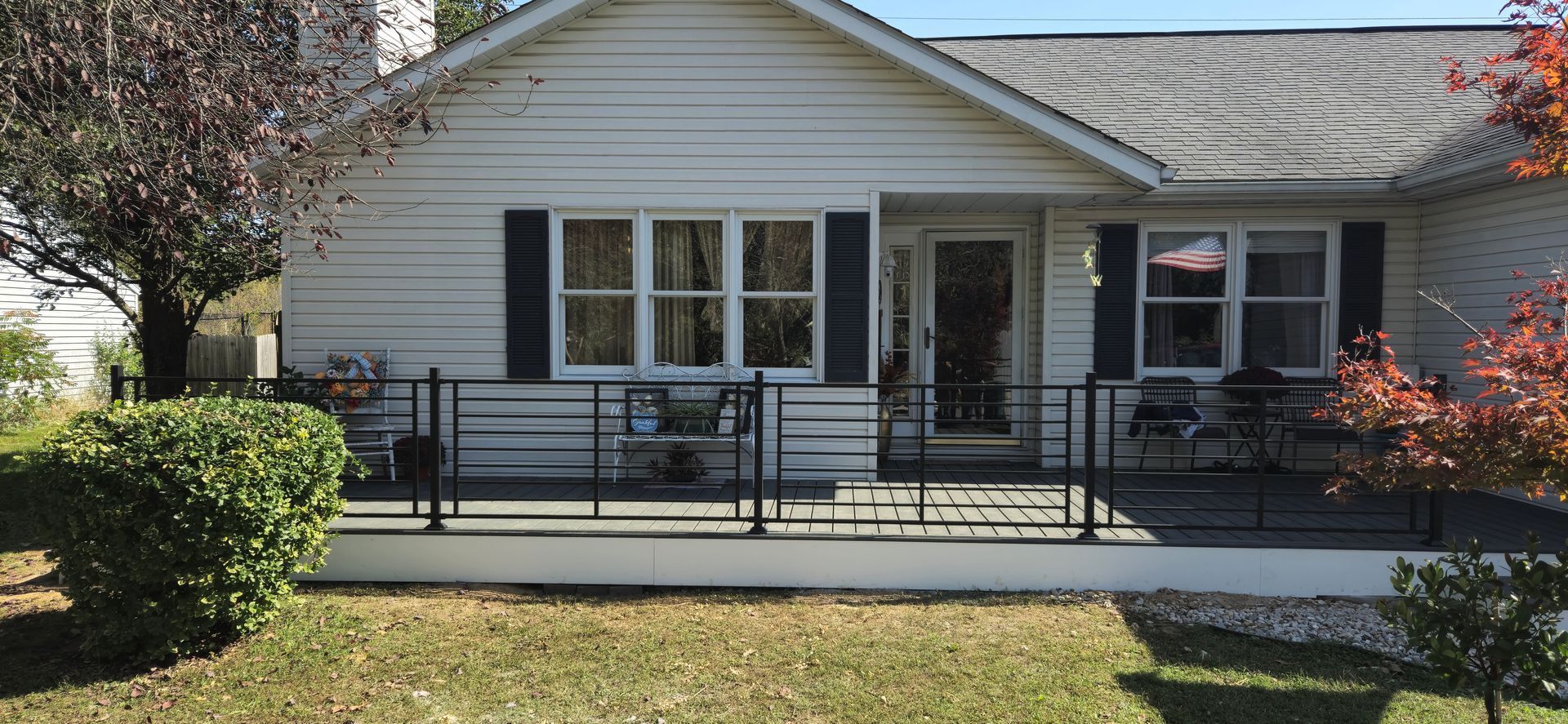 Custom-built home portico and outdoor cover area