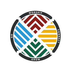 Circular graphic with arrows, text