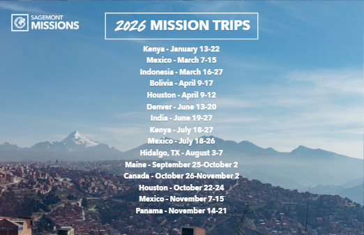 2026 Mission trip list