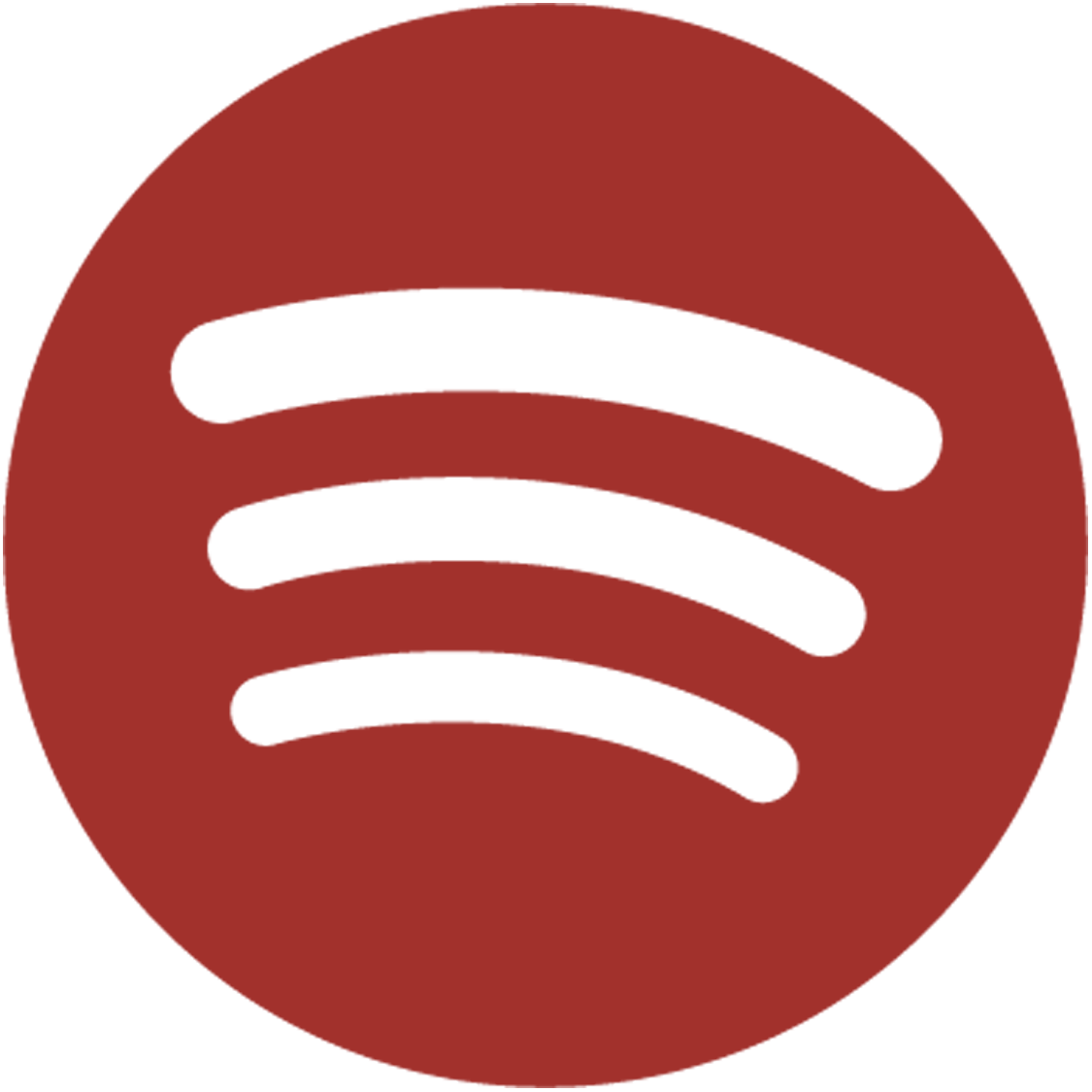 Spotify logo: white, wavy lines on a red background.