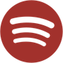 Spotify logo: white, wavy lines on a red background.