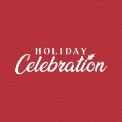 Red background with white text: