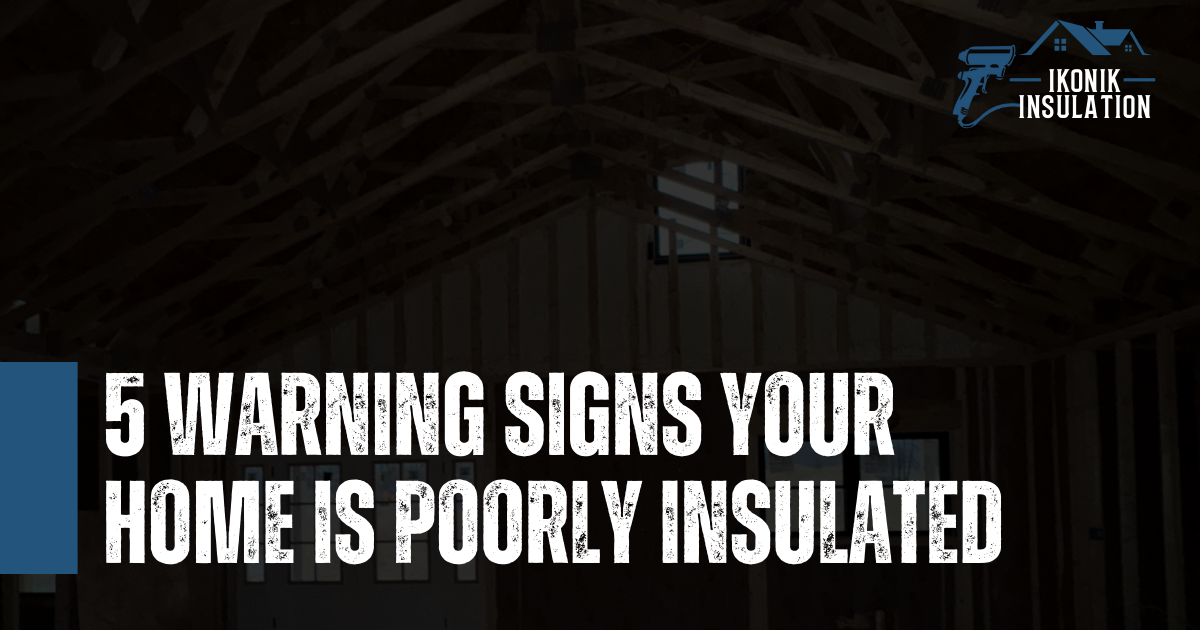 Attic interior with exposed rafters showing 5 warning signs your home is poorly insulated by Ikonik 