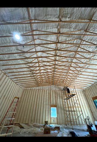 A large room with a lot of foam on the walls and ceiling.