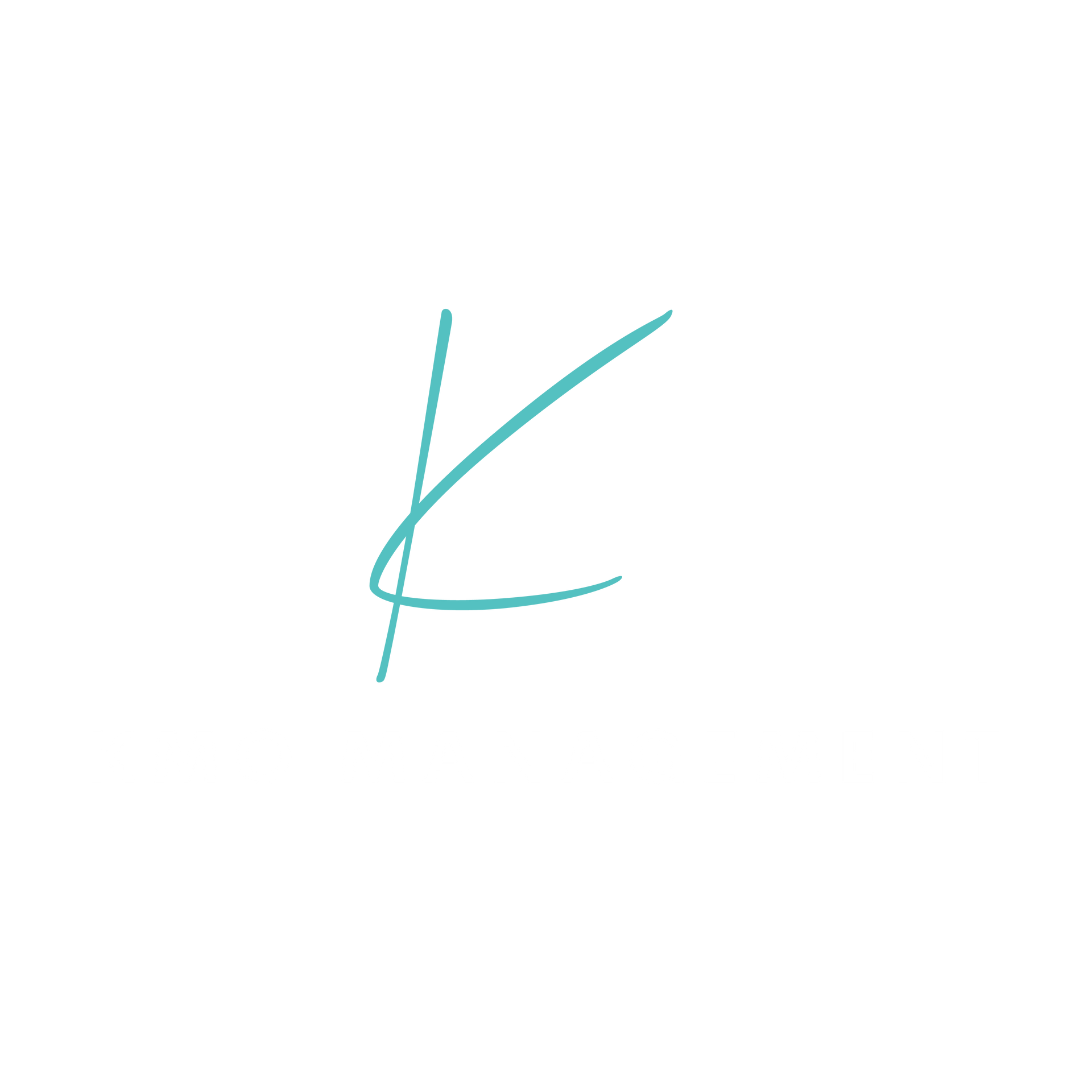 Turquoise script letter