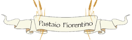 Logo con la scritta “Pastaio Florentino” su un nastro color crema con spighe di grano.