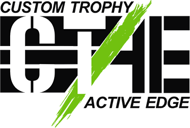 A logo for a company called Custom Trophy / Active Edge