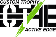 A logo for a company called Custom Trophy / Active Edge