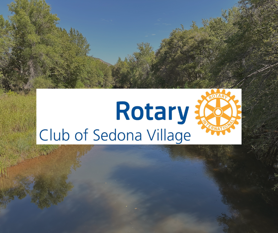 A sign for the rotary club of sedona village