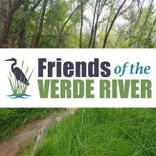 A sign for friends of the verde river with a bird on it.