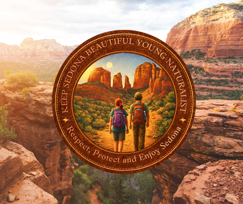 A sign that says ksb 50th anniversary keep sedona beautiful