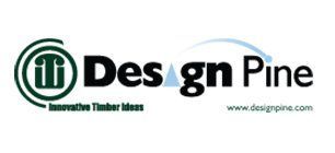 Logo for Design Pine: black text, a blue triangle for the 'i', a blue swoosh, and a circular green icon with 'iti' letters.