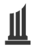 Gray logo: three stylized columns on a base, one column curved.