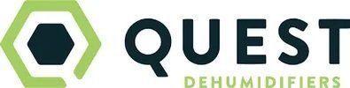 A logo for a company called quest dehumidifiers.