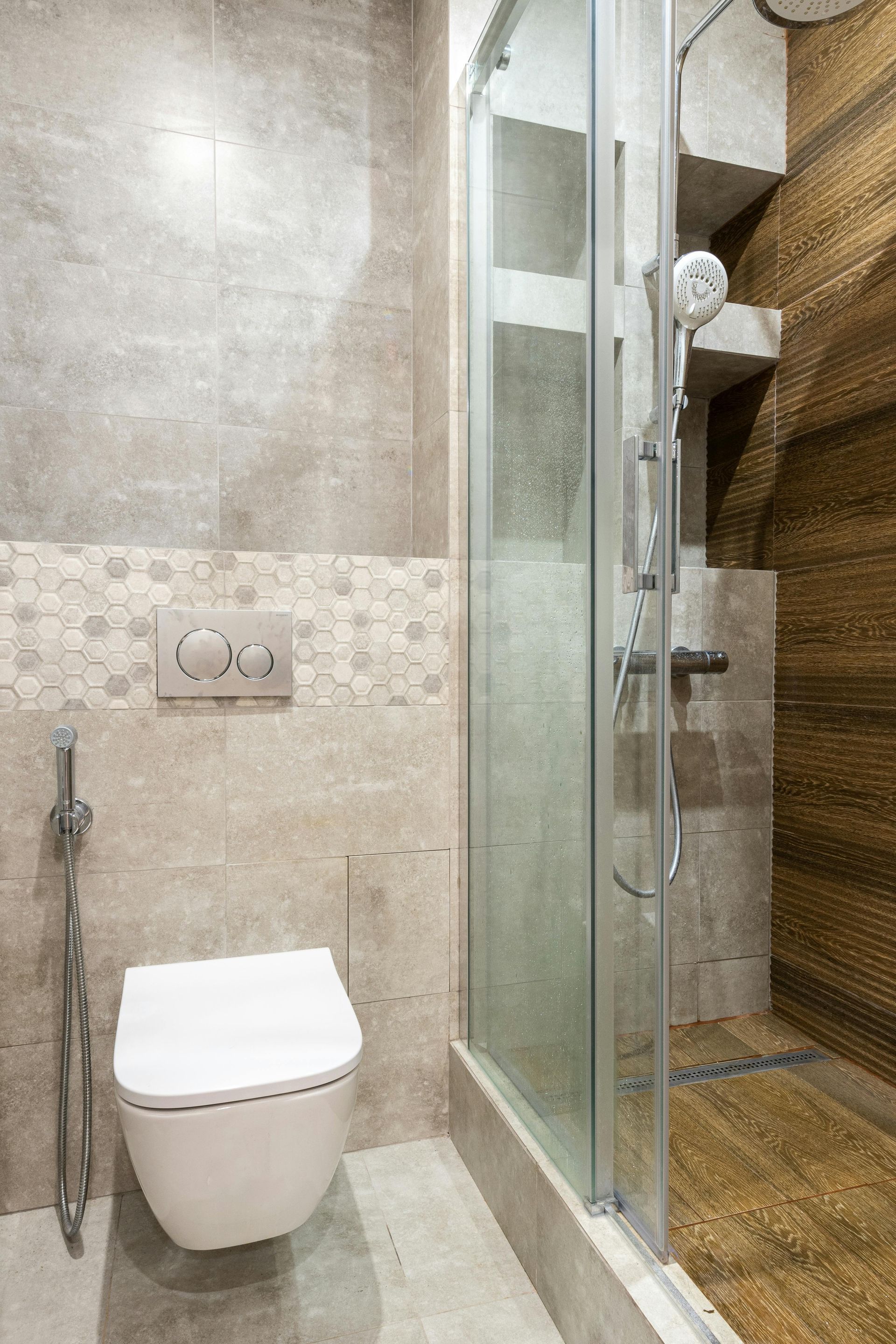 Luxury bathroom remodel featuring modern fixtures and tile work