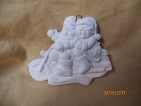 Santa and Mrs Claus on motorcycle ornament