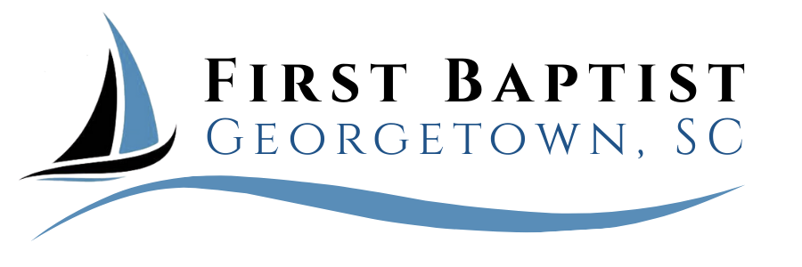 First Baptist Georgetown, SC logo with sailboat and blue wave