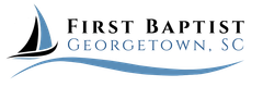 First Baptist Georgetown, SC logo with sailboat and blue wave