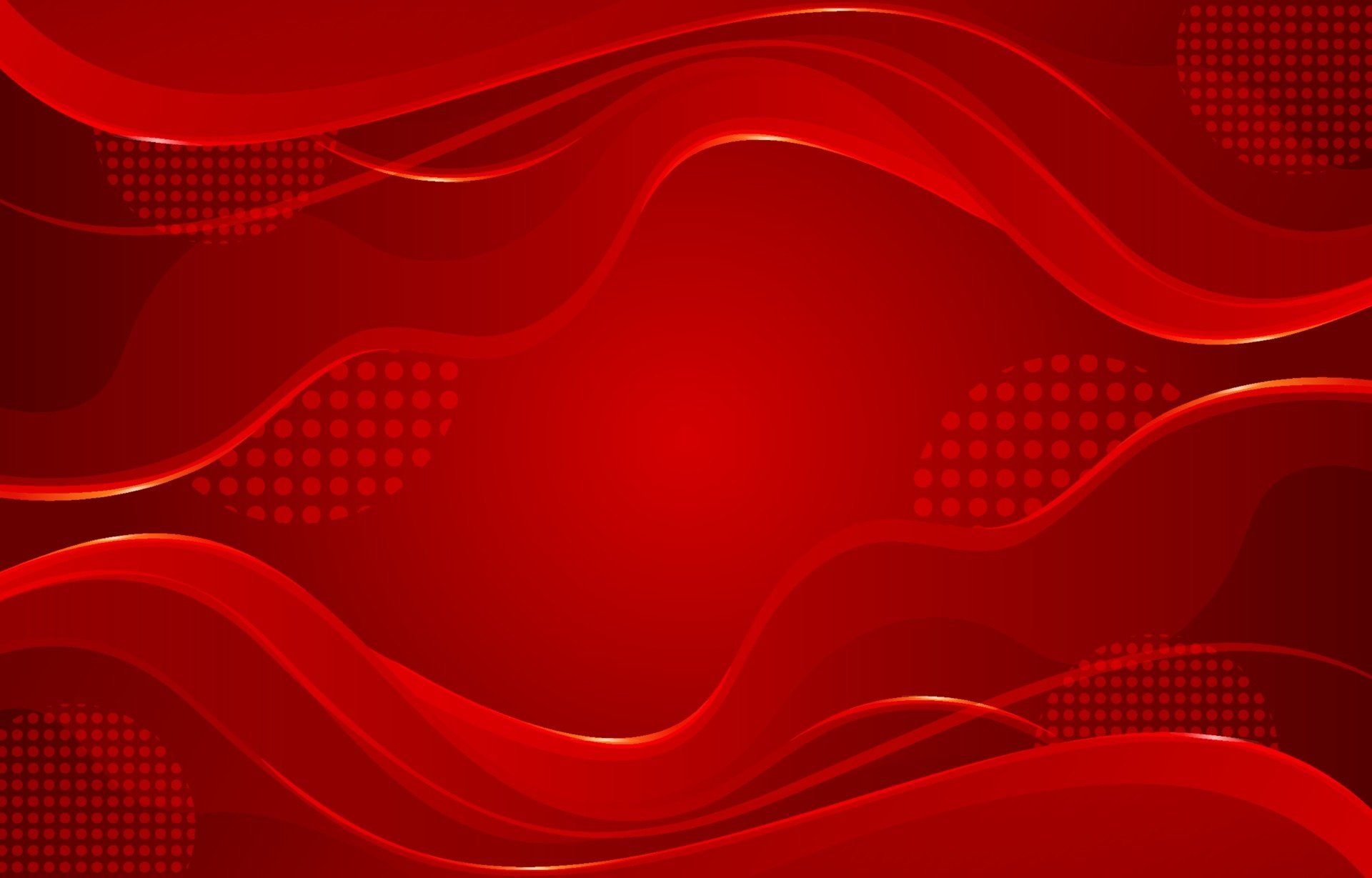 Red abstract wavy design with dotted patterns.