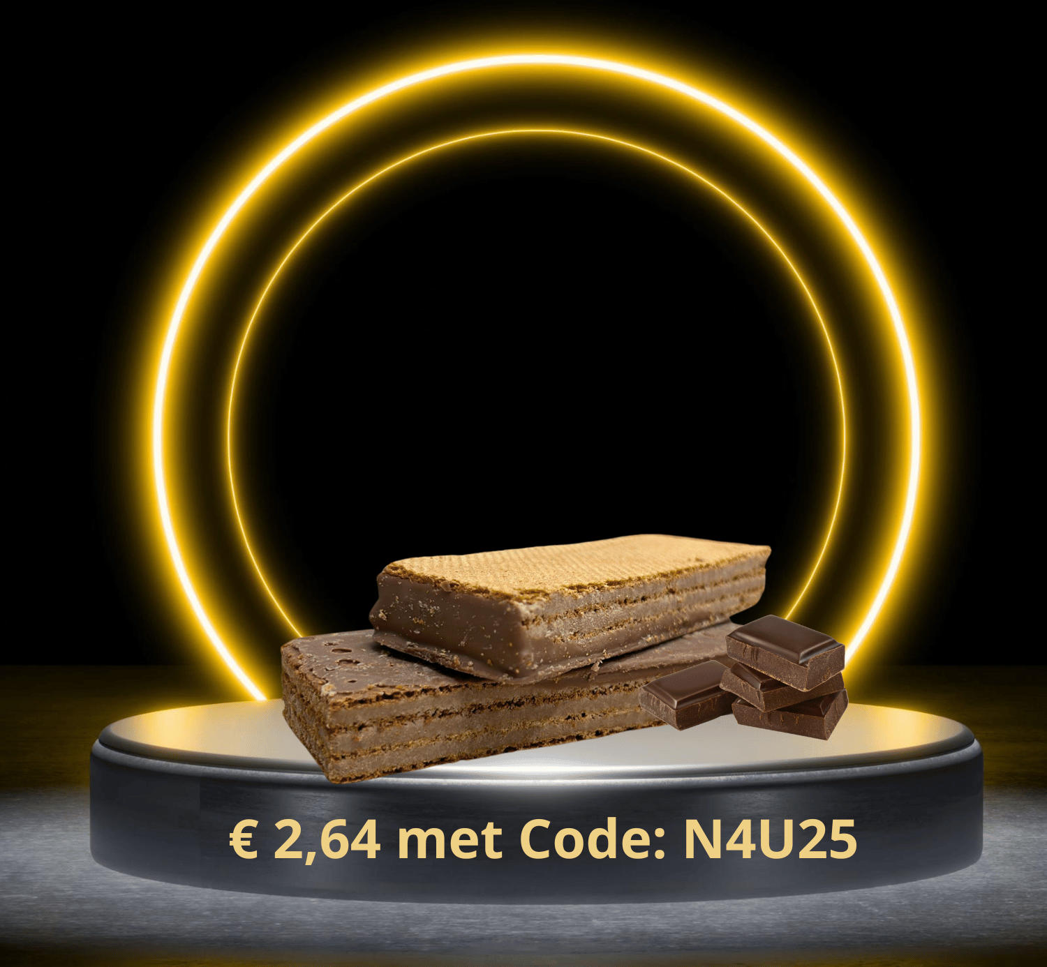 Wafel met chocolade
