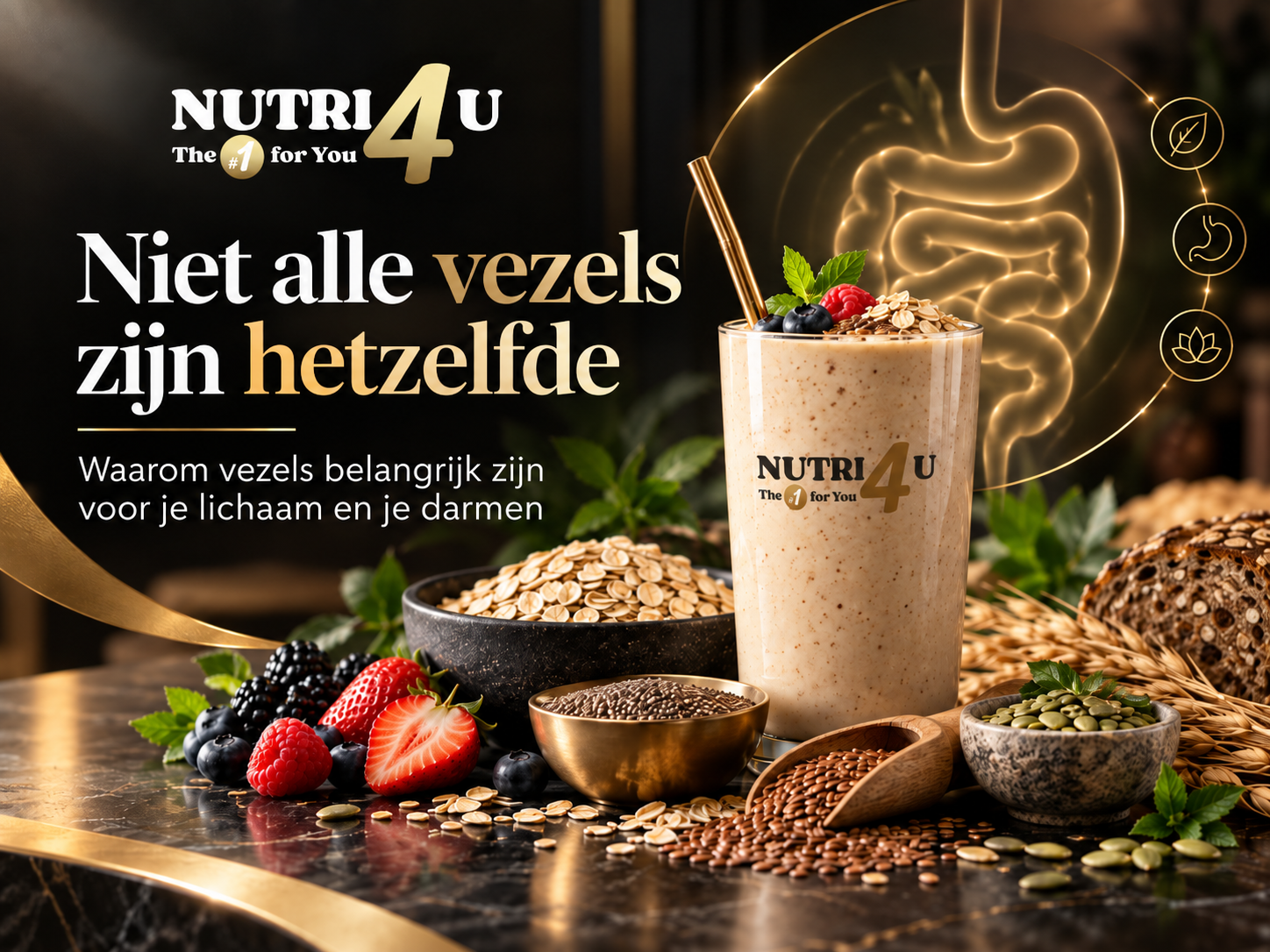 Verschillende soorten voedingsvezels en hun rol bij een gezonde darmwerking, verzadiging en dagelijk